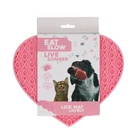 Kép 2/3 - Eat Slow Live Longer Lovely szívformájú nyalogatós tál / rózsaszín