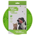 Kép 2/3 - Eat Slow Live Longer focilabda mintás nyalogatós tál / zöld