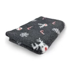 Kép 1/2 - Vet Bed Non-Slip / karácsonyi-szürke-rénszarvasmintás 100x75 cm