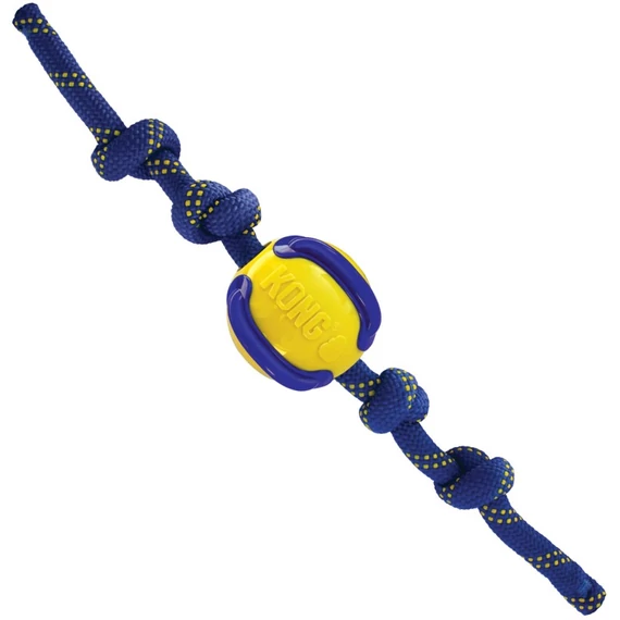KONG® Jaxx Brights Labda kötéllel / kék-sárga