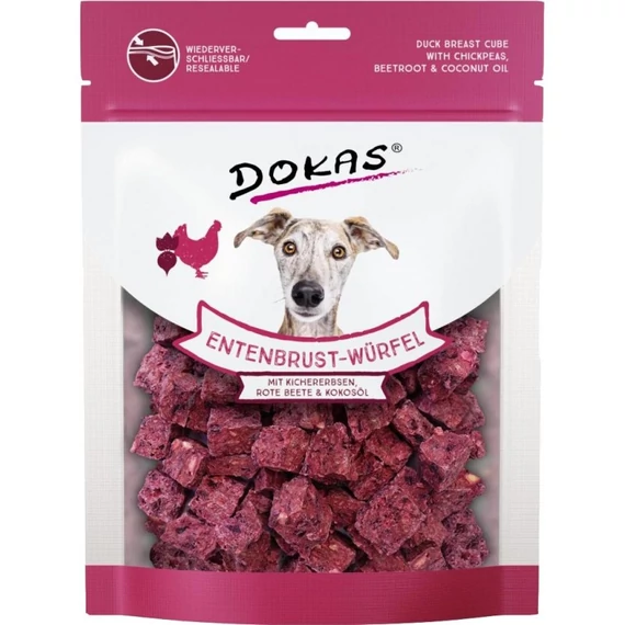 Dokas szárított kacsamell-kockák csicseriborsóval, céklával 150 g