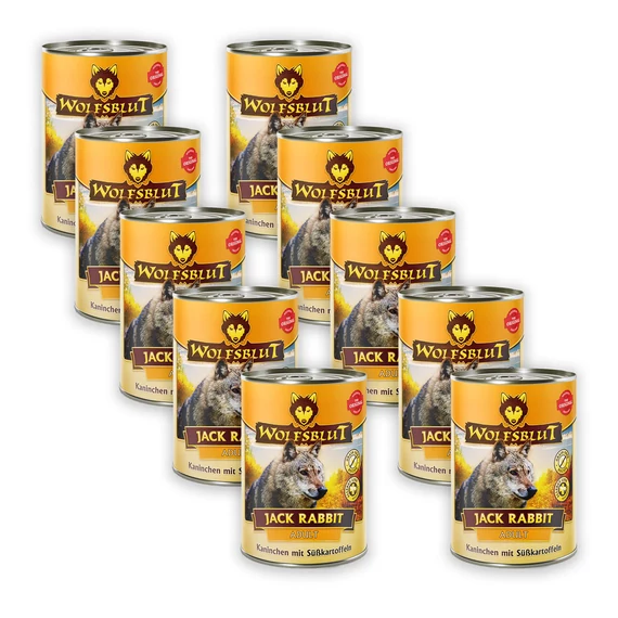 Wolfsblut Jack Rabbit Adult - Nyúl zöldségekkel 395 g - 10 db-os